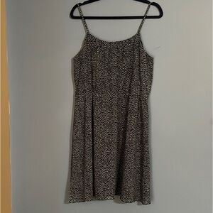 LOFT Petite Navy Spaghetti Strap Knee Length Sundress